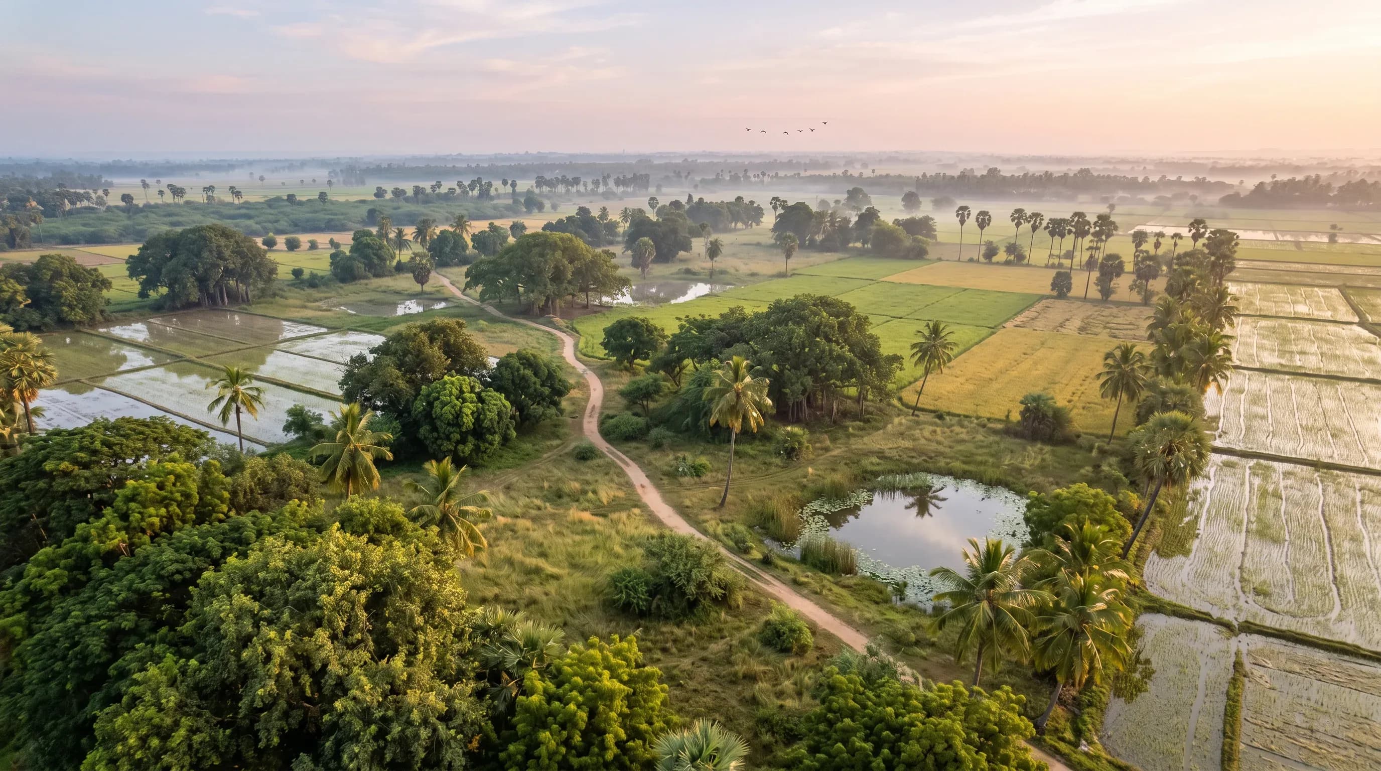 Golden Planet’s coastal site near Mahabalipuram at dusk, before construction