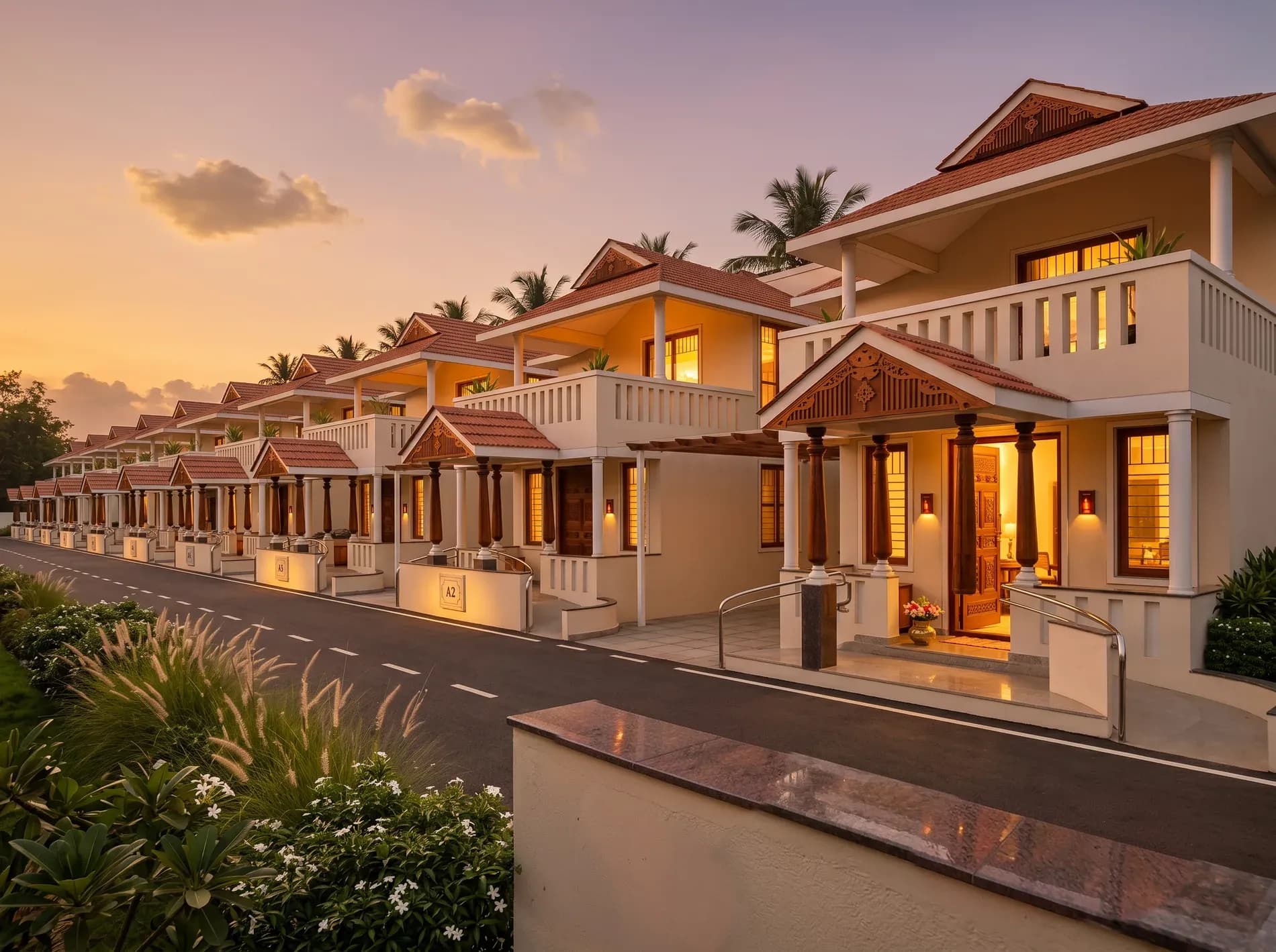 Construction progress on the first phase of villas