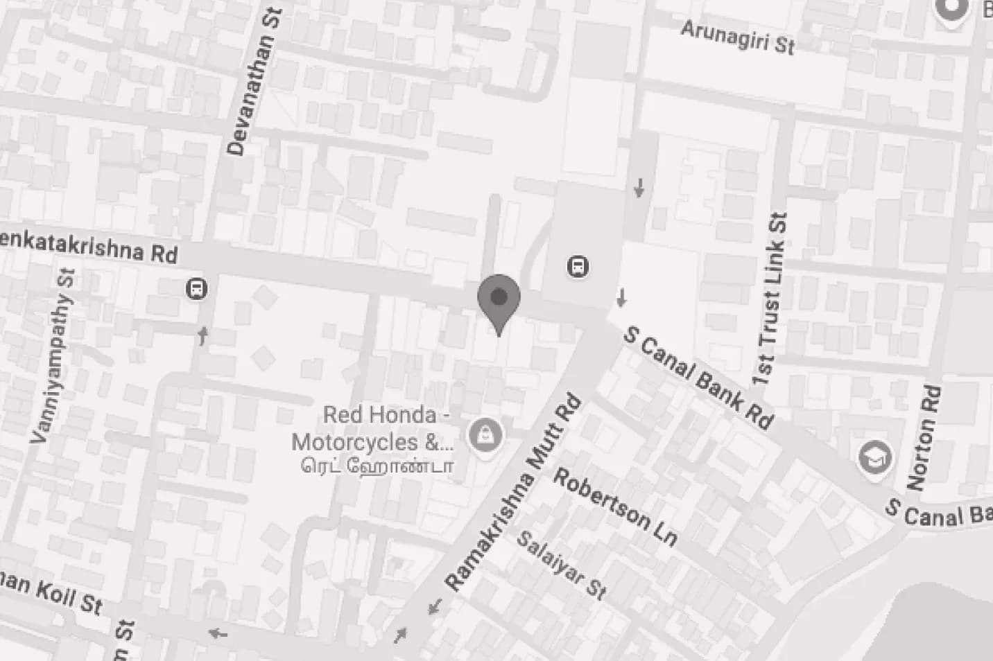 Map showing the Golden Planet corporate office on Venkata Krishna Road, Mandaveli, Chennai
